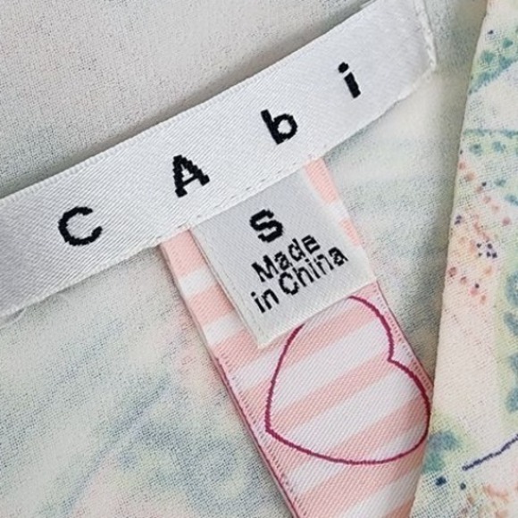 Cabi Blouse Top‎ Women's Small Geometric Mosaic Sleeveless Layered #250 - Picture 4 of 5